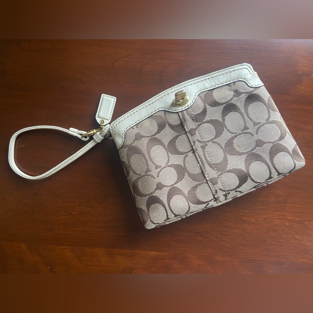 Coach Brown and Cream Clutch
